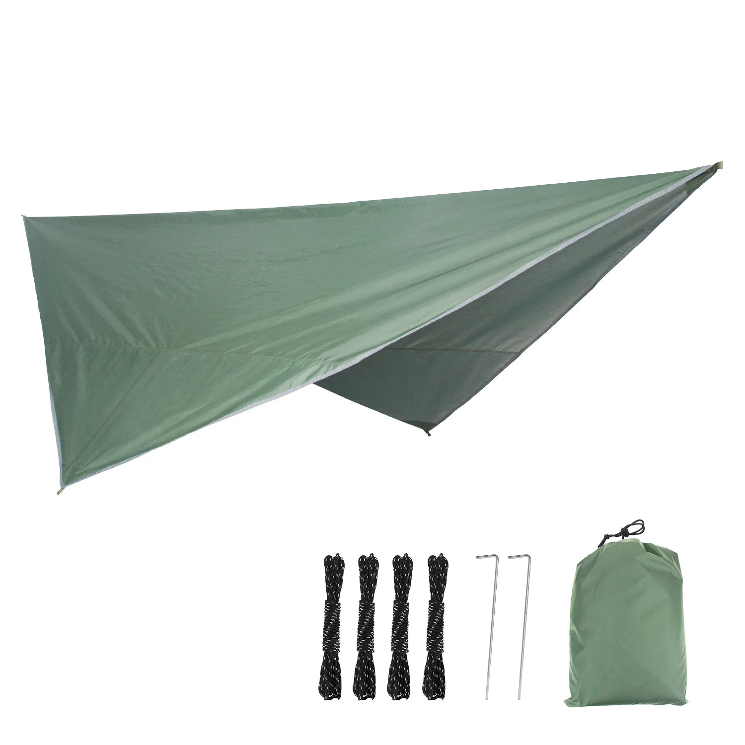Mosquitera portátil de nailon para acampar, hamaca con toldo impermeable para moscas de lluvia, lona para cama colgante al aire libre para dormir