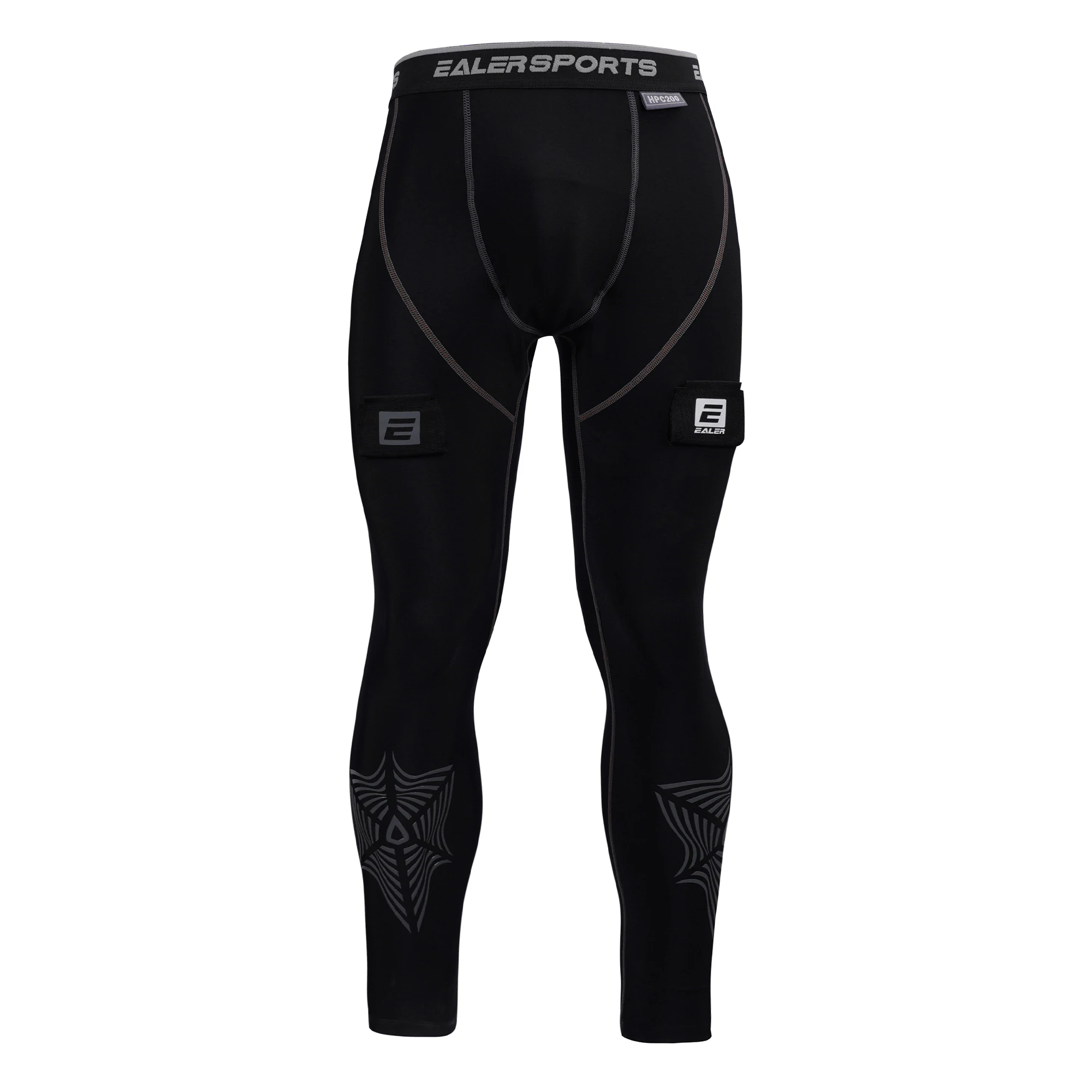 Han Duck Pantalones de hockey de compresión con copa atlética y pestañas de calcetines, deportista de hockey para hombres y niños - Senior y Junior - Adulto y juvenil