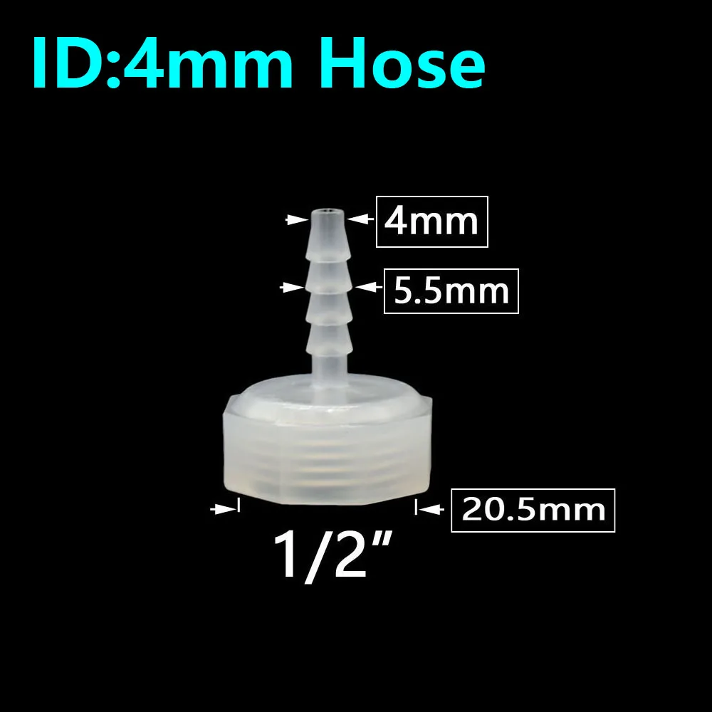 Accesorios de lengüeta para manguera de 4/6/8/10/12/14/16/20/25mm con junta de acoplador de conector de tubo de agua de hilo femenino de 1/2 3/4 pulgadas