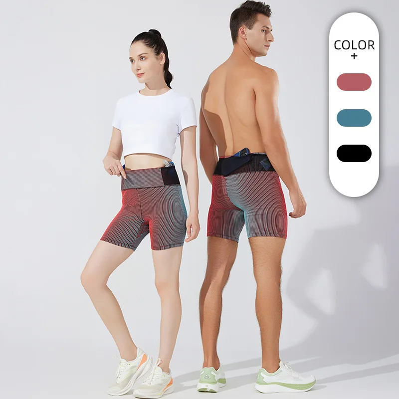 Pantalones cortos de compresión para gimnasio para hombre, pantalones cortos deportivos de doble cubierta para Fitness, ropa deportiva para hombre, pantalones cortos deportivos para entrenamiento de Yoga y maratón para correr