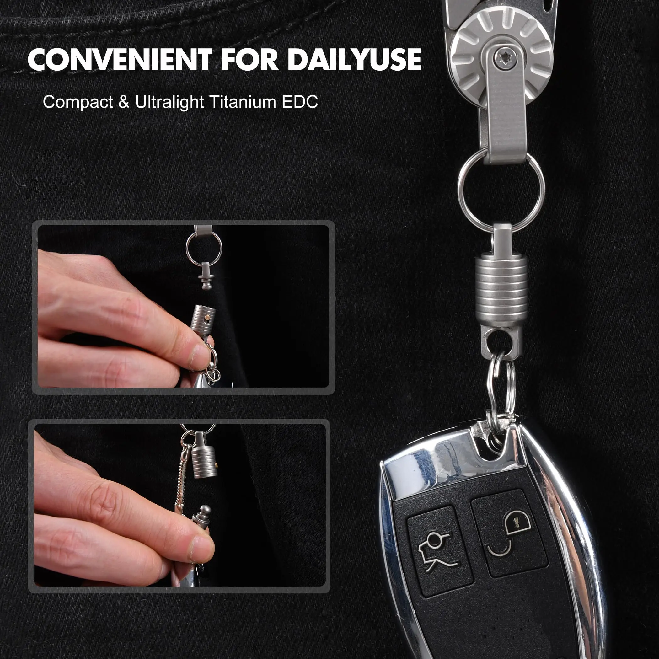 LLavero de titanio elegante llavero de liberación rápida llavero resistente llavero Premium Edc para actividades al aire libre viajes Edc