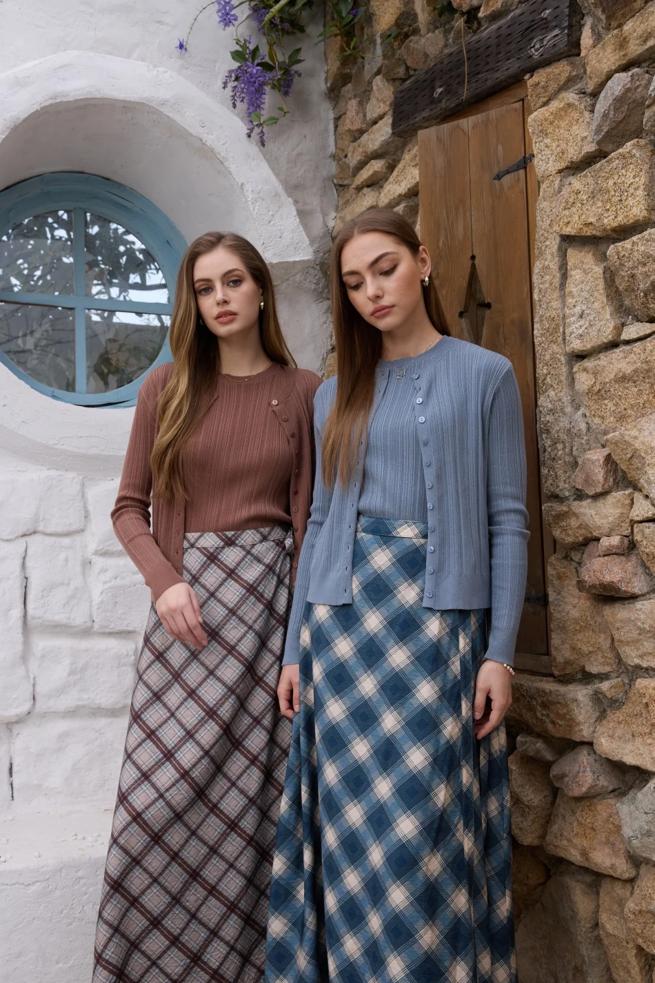 Falda cruzada vintage AS SS26 a cuadros, de una pieza, con cintura ajustable de 2 cm, a la moda para mujer.