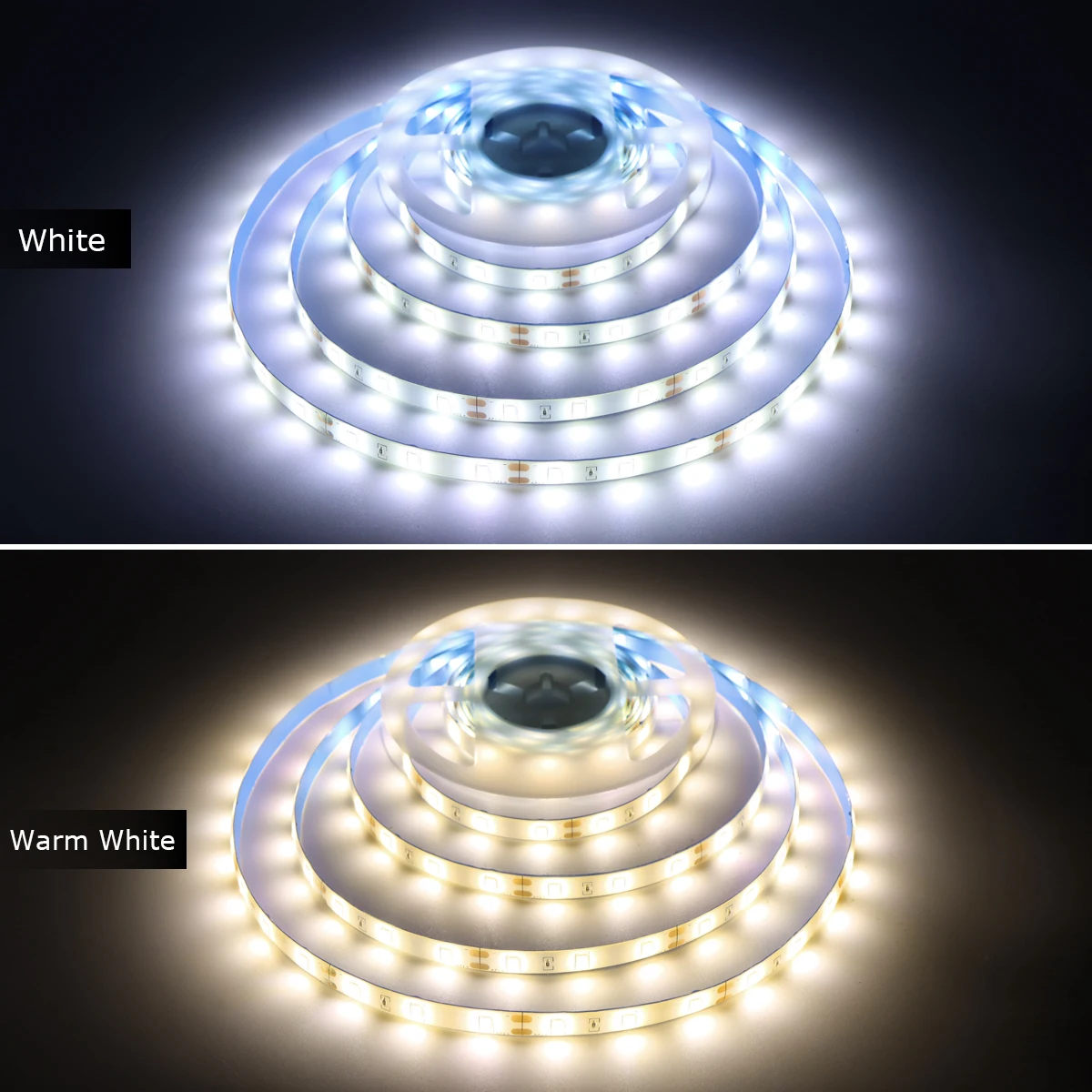Tira de LED 2835 Impermeable con Adaptador de Corriente de 110V 220V a 12V para UE y EE. UU., Interruptor con Sensor de Movimiento PIR, Luz LED para Debajo del Gabinete