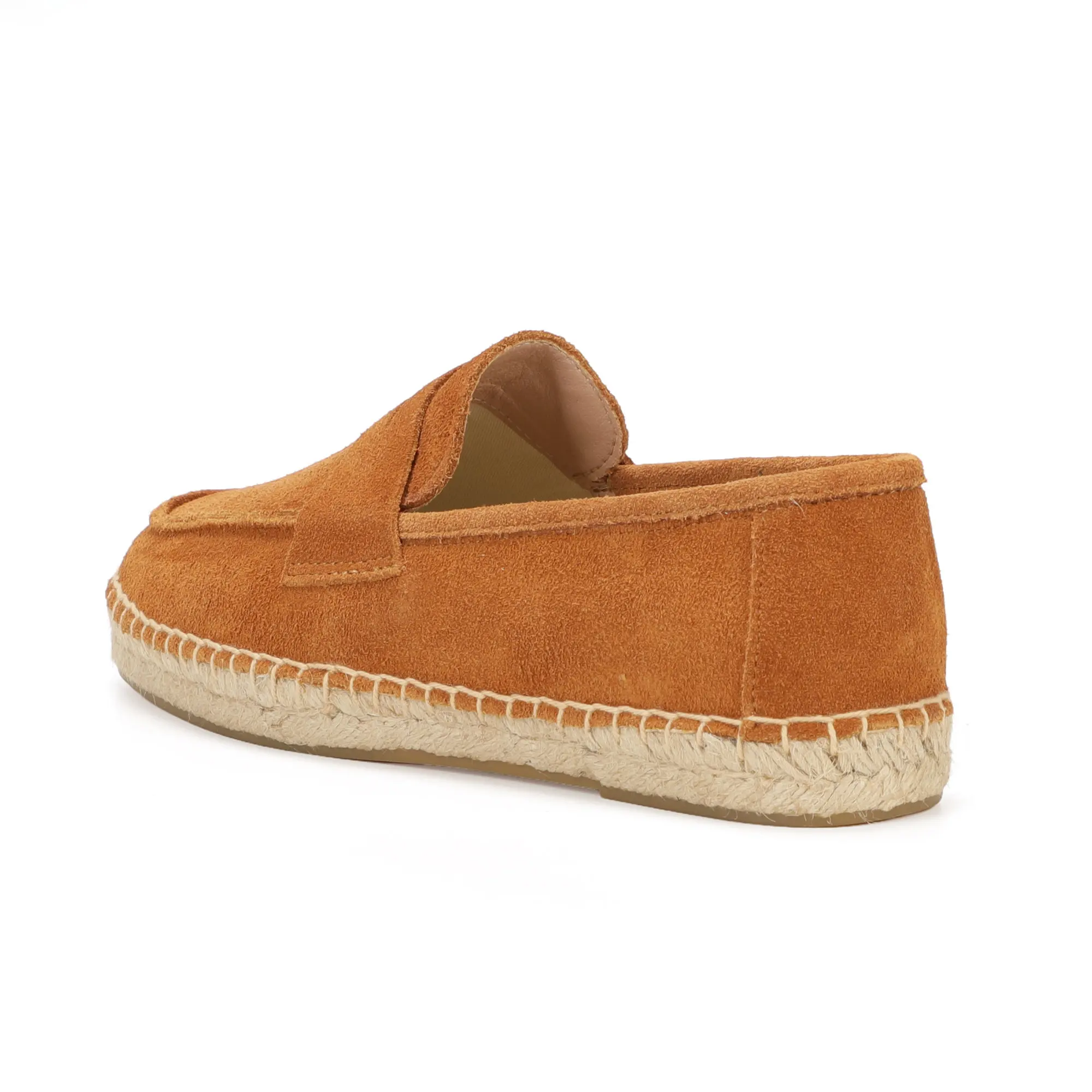 Alpargatas de yute para hombre Mocasines sin cordones Zapatos casuales de cuero de ante de vaca