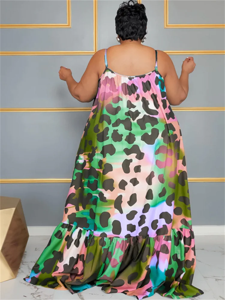 Wmstar-vestido de verano de talla grande para mujer, prenda elegante con estampado de flores, longitud máxima, venta al por mayor, 2023