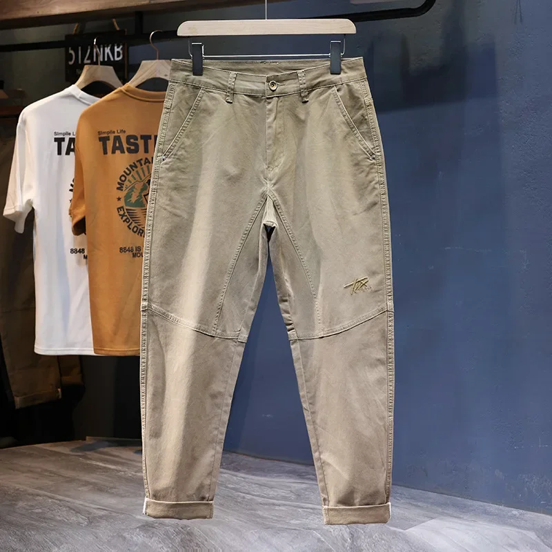 Pantalones holgados para hombre, Harem, holgados, elásticos, informales, de retales, a la moda, ropa para hombre, pantalones de gran tamaño cónicos para hombre Kpop