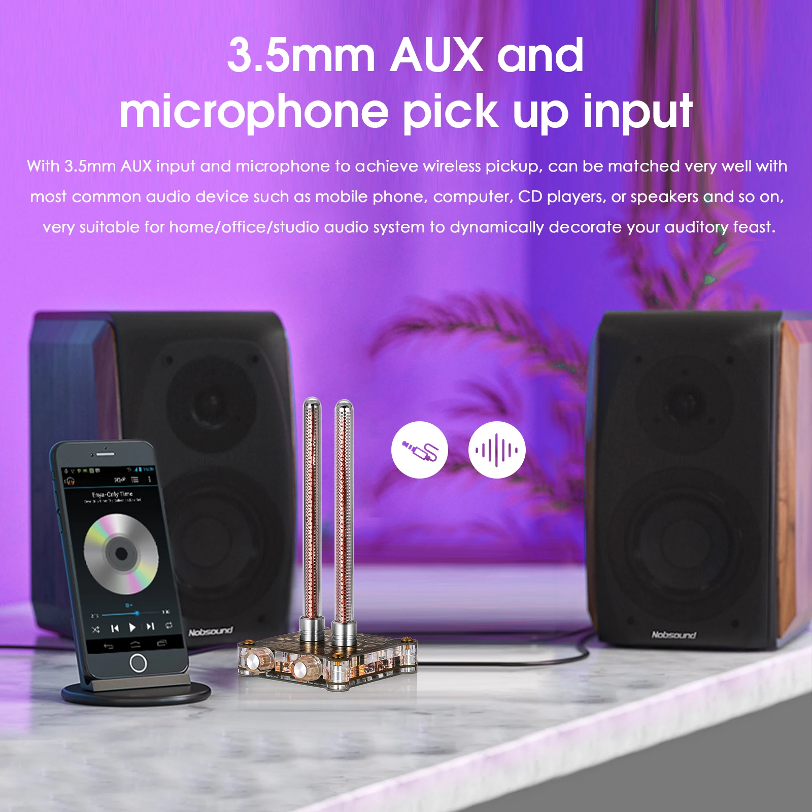 Douk Audio VU9 Pixie Tube medidor de nivel de sonido, consulte el tubo Retro Nixie, analizador de espectro de música, lámpara de Audio con pastilla de micrófono