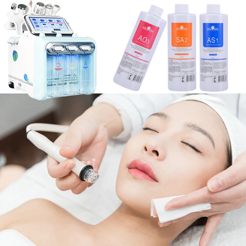 3 unids/lote 1200ML Hydra líquido suero Facial Aqua Peel solución AS1 SA2 AO3 para máquina de belleza cuidado de la piel limpieza profunda