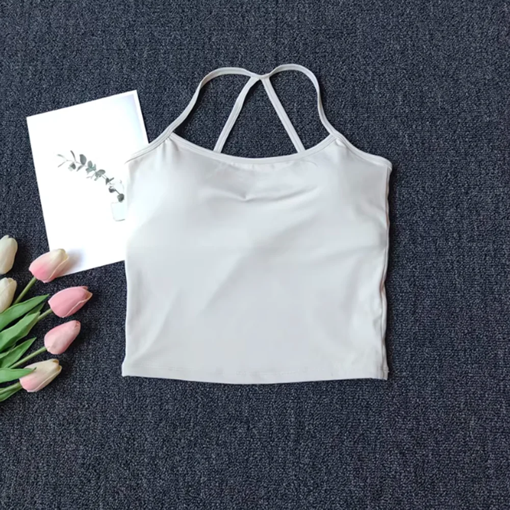 Chaleco Deportivo de Verano con Relleno en el Pecho para Mujer, Sujetador Deportivo con Sensación de Segunda Piel para Correr, Fitness y Yoga
