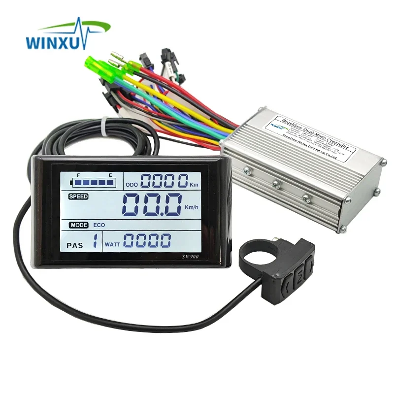 24V 36V 48V 250W 350W E-bike Motor sin escobillas controlador Universal SW900 pantalla LCD PAS Kit para bicicleta de montaña eléctrica Scooter