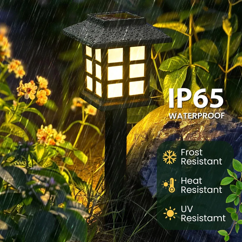 Paquete de 8 Luces Solares para Camino, LED Impermeables para Jardín, Patio, Pasarela, Entrada, Paisaje, Lámpara de Césped con Encendido Automático, Decorativas