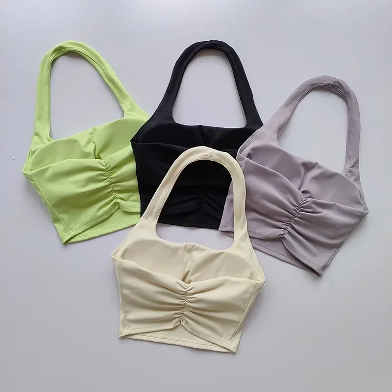 Sujetador deportivo para mujer, Tops de entrenamiento, sujetadores deportivos para gimnasio, Sujetador deportivo atlético Sexy, Top corto de Yoga con espalda descubierta para gimnasio