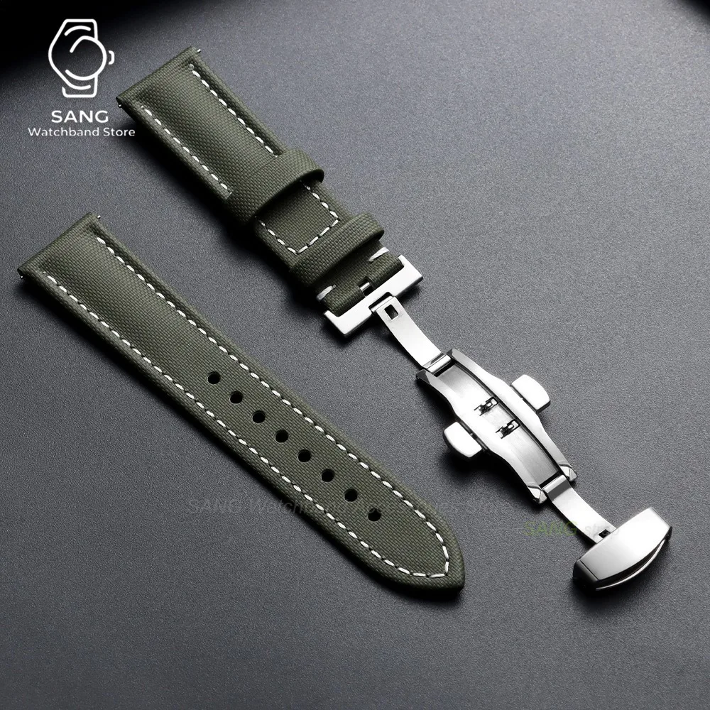 Correa de Reloj de Lona de 18mm 19mm 21mm 20mm 22mm con Liberación Rápida, Hebilla de Mariposa, para Hombre y Mujer, Impermeable, de Nailon