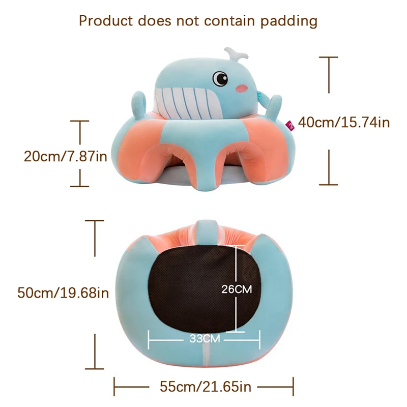 Asiento de apoyo para bebé, cojín de silla suave para sentarse, almohada de felpa, cojín de sofá de Animal de juguete bonito, regalos para niños y bebés, 1 piezas