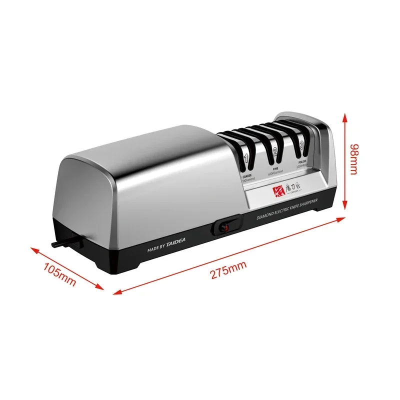Afilador de Cuchillos Eléctrico Profesional TAIDEA - Sistema de 3 Etapas, Restaura y Pule Cuchillas sin Esfuerzo, Afilador de Cocina