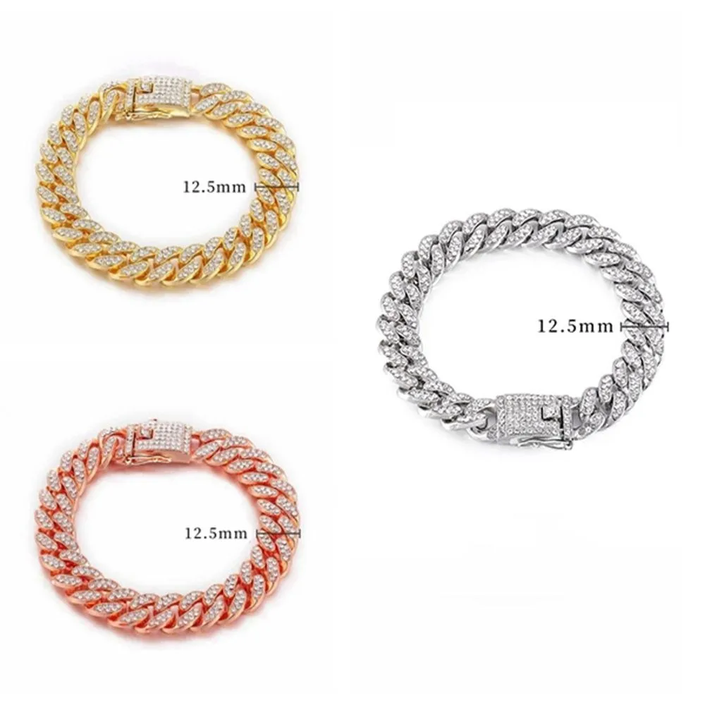 Collar de cadena para perro con diamantes de imitación, Collar de cadena de Metal de lujo de acero inoxidable, Collar de cadena para cachorro y gato, joyería para perro