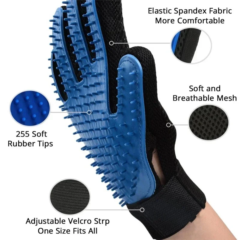 Guante de aseo para gatos, cepillo Deshedding para pelo de mascotas, peine, limpieza de perros, guante de masaje, accesorios