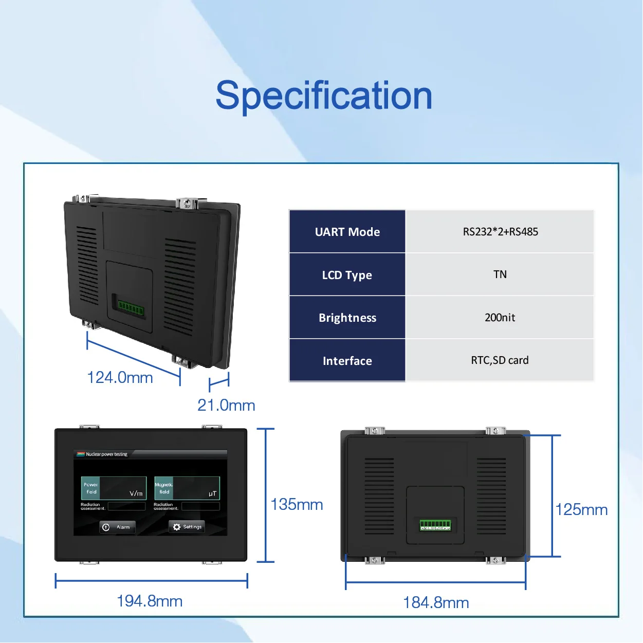 DWIN-pantalla inteligente HMI de 7 pulgadas, módulo LCD TN 800x480, Panel táctil resistivo con carcasa para Arduino dmg80480c070 _ 15wtr