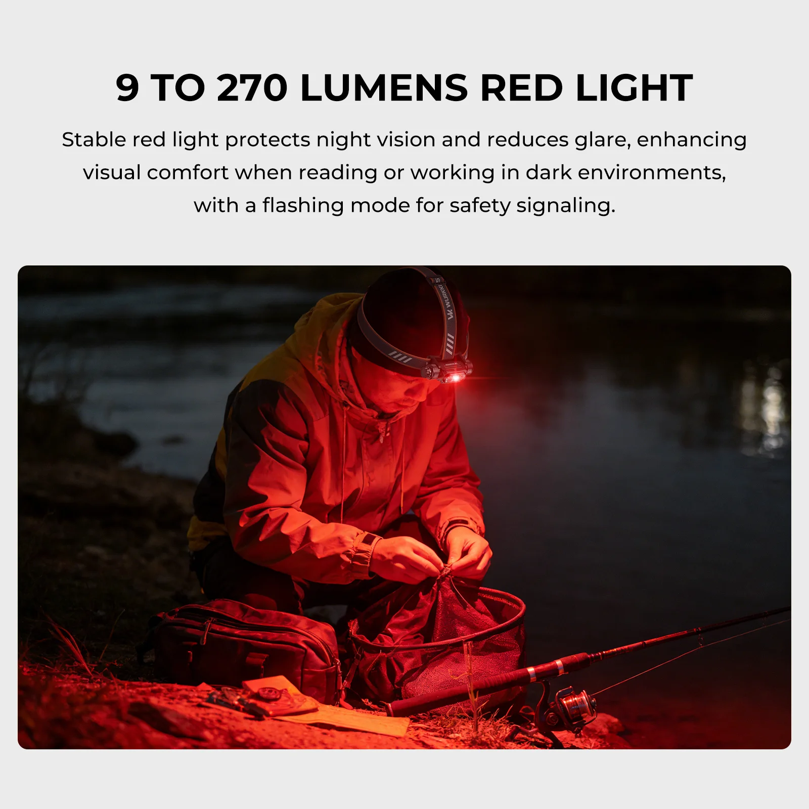 Linterna Frontal Wurkkos HD17 de 2500 Lúmenes con Batería 18650 para Uso Diario (EDC) con Luz Roja, Ideal para Actividades al Aire Libre