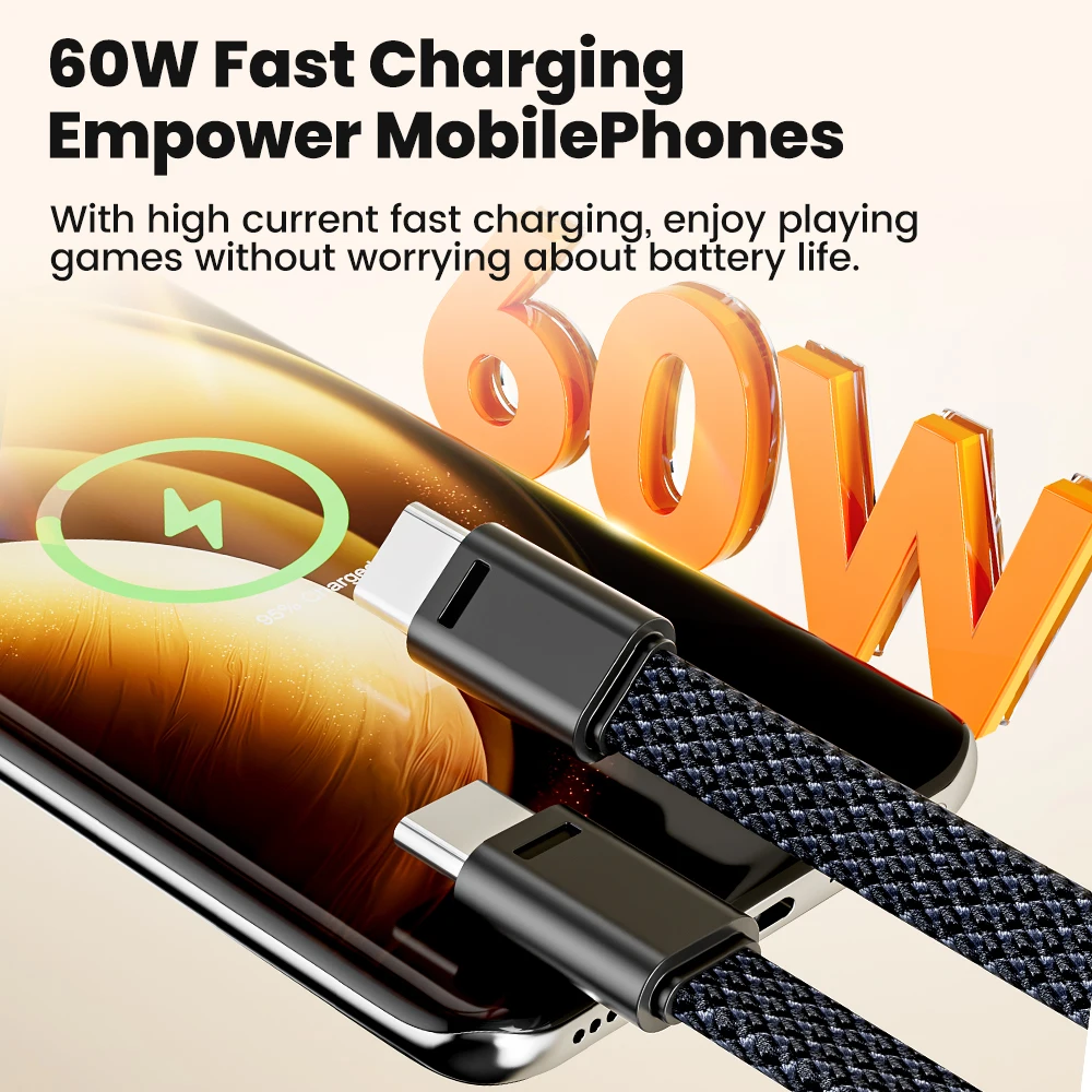Cable de carga USB Tipo C a Tipo C con extensión corta, diseño de llavero, adecuado para iPhone 15, 16, Samsung y Xiaomi.