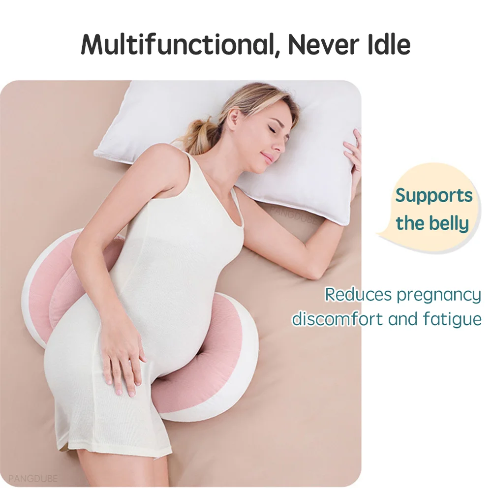 PANGDUBE-almohada para embarazo con 1 pieza, almohada auxiliar gratis, almohada de soporte de cintura de algodón para mujeres embarazadas, almohada para dormir