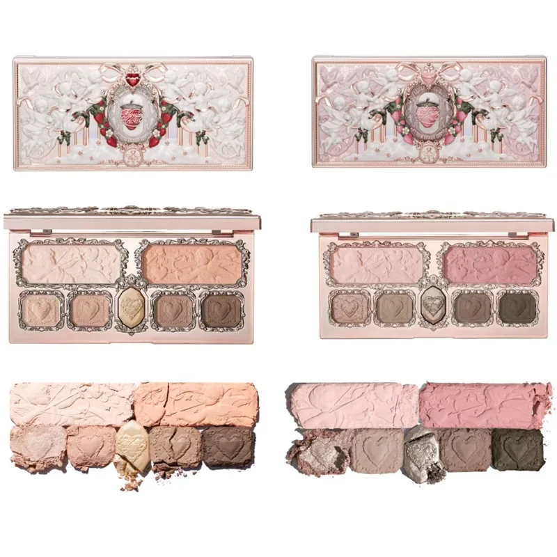 Kit de maquillaje de colección Flower Knows Strawberry Cupid, paleta facial profesional completa, colorete, sombra de ojos, crema de labios, juegos de Perfume sólidos