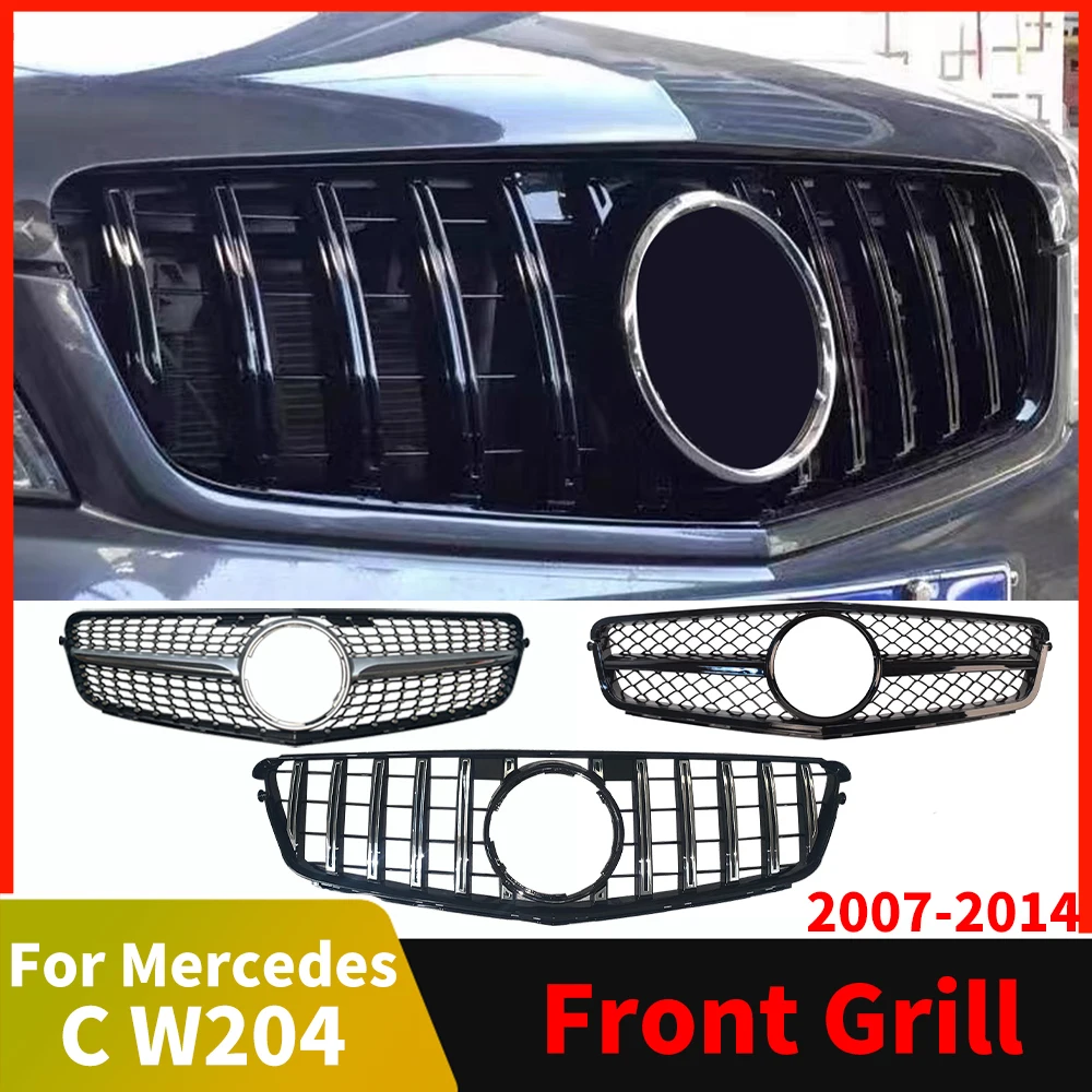 Partida perfecta parrilla de parachoques delantero para Mercedes Benz C W204 C204 S204 2007-2014 C180 C200 C250 C300 AMG GT Diamond Tuning