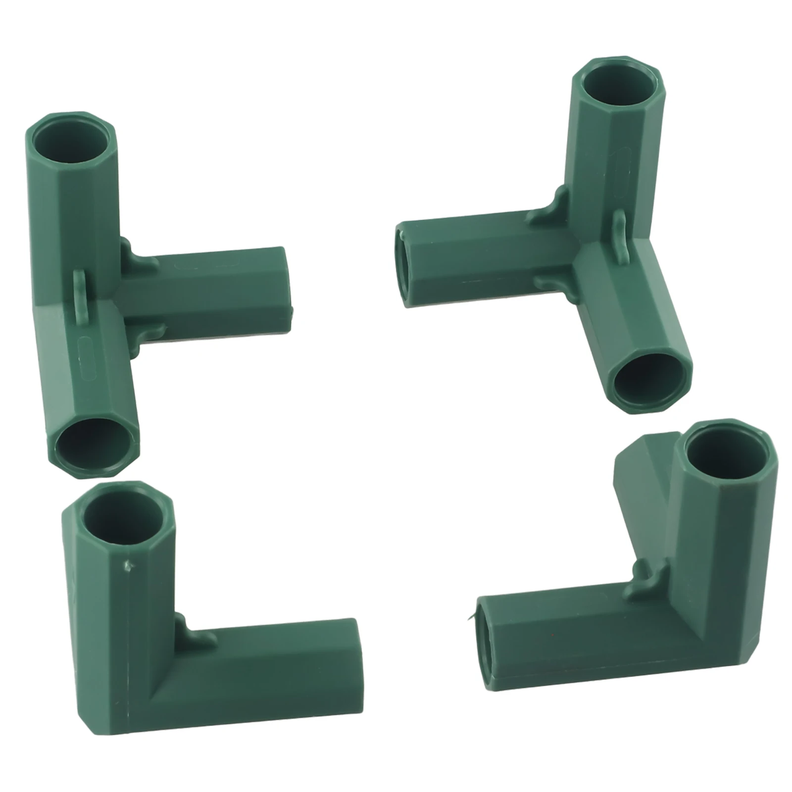 4 Uds. Conectores de construcción de marco de invernadero de plástico de 16mm, adaptador de juntas de poste de estructura de jardín verde para exteriores, soporte de 3 vías DIY