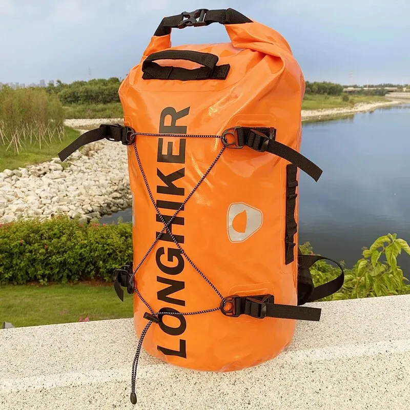 Mochila impermeable para exteriores de 30L, Rafting en río, pesca, espeleología, Tour, senderismo, Pole, mochila para montar