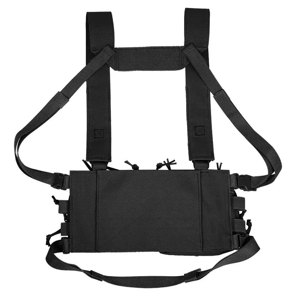 Chaleco táctico para el pecho, bolsa de aparejo, chaleco de entrenamiento de campo, correa de camuflaje multifuncional con múltiples bolsillos para acampar al aire libre, paquete de partido CS