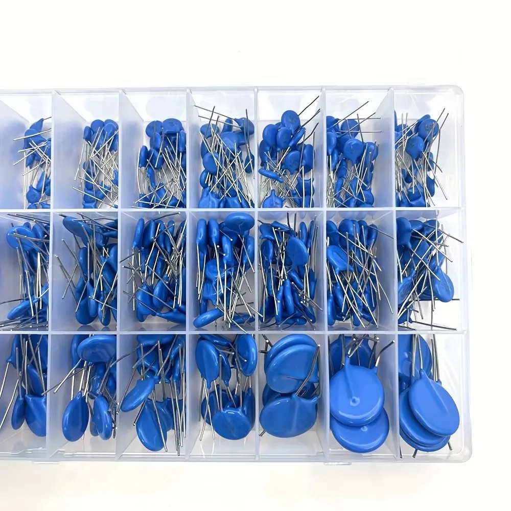Kit Surtido de Varistores y Resistores 5D330K~20D471K, 24 Valores: 5D471K, 7D431K, 7D361K, 10D390K, 10D181K, 14D821K, 14D431K, 20D (Caja)