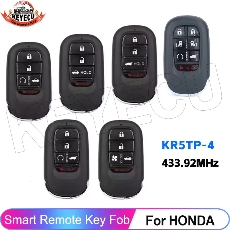 KEYECU KR5TP-4 Para Honda Accord Civic HR-V CR-V Pilot 2022 2023 2024 2025 Llave Inteligente con Control Remoto A3C0775510100 433MHz Chip 4A