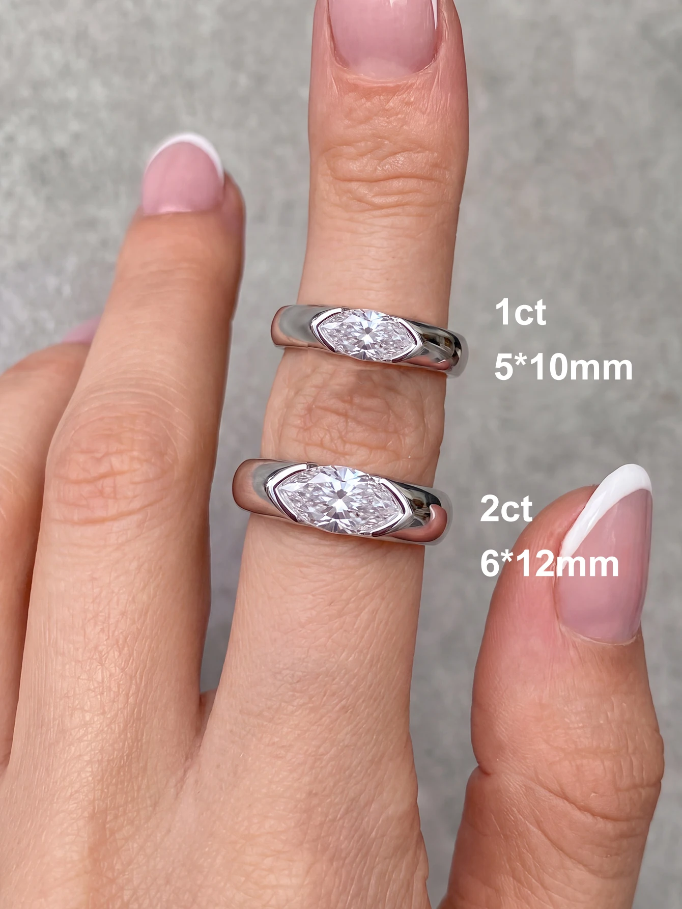 Anillo de Boda de Plata de Ley 925 con Diamante Moissanite Marquise de 1 Quilate, Anillos de Compromiso para Mujer, Joyería Fina de Regalo