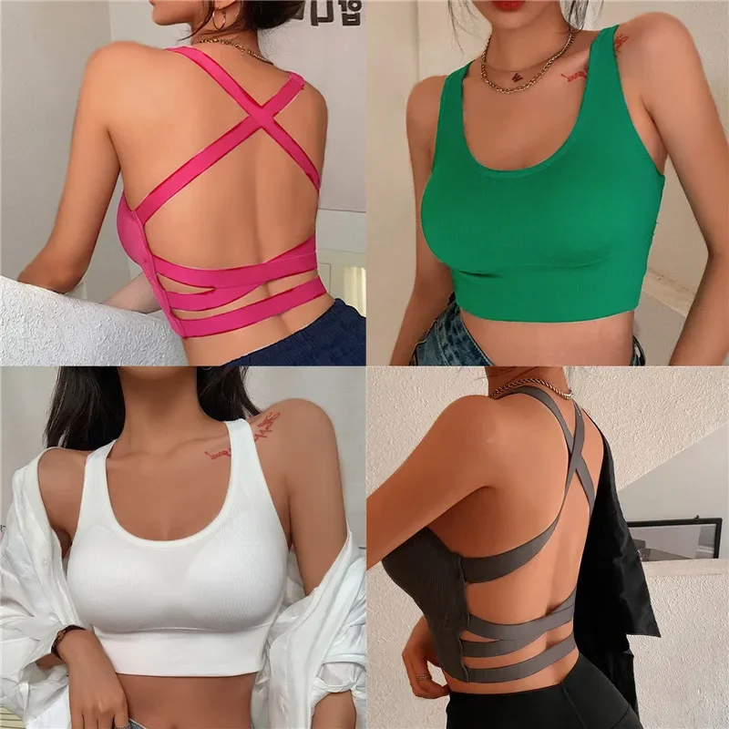Sujetador deportivo Sexy para Yoga, Top deportivo para mujer, Sujetador deportivo sin costuras de alto impacto, ropa interior deportiva, sujetador de realce, Bralette