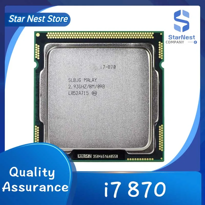 Procesador de CPU Core i7 870 Quad Core 2,93 GHz LGA 1156