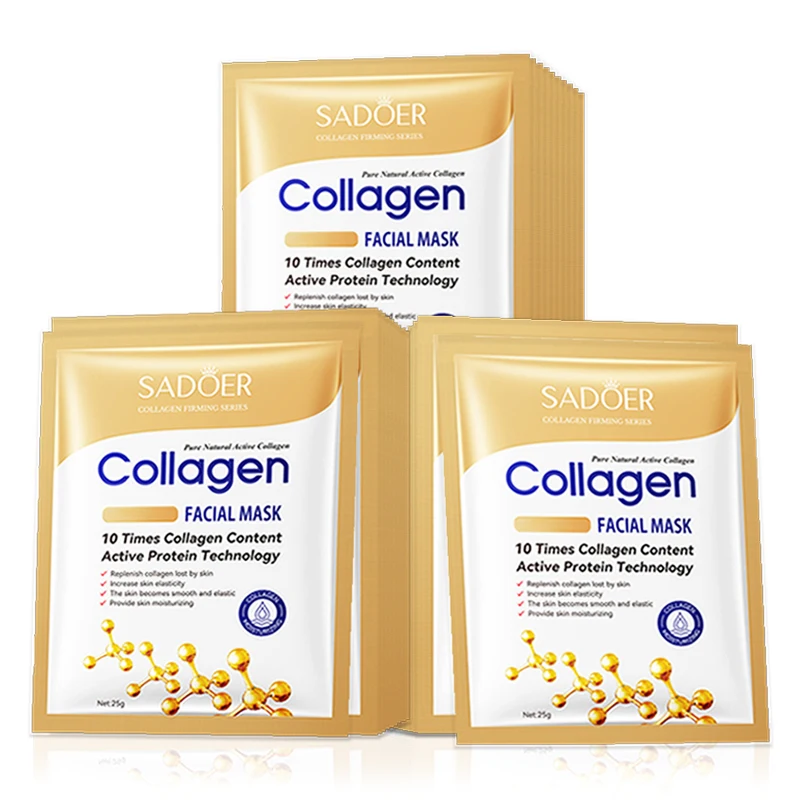 30 mascarillas faciales de colágeno, paquete de mascarillas antienvejecimiento e hidratantes, hidratación profunda, mejora la piel seca, suaviza y repara la piel, mascarillas faciales diarias para todo tipo de piel