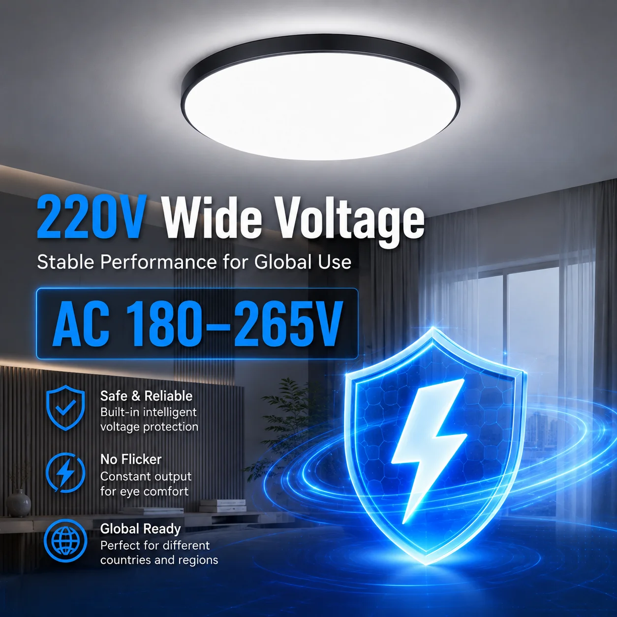 Lámpara de techo Led, candelabro de techo moderno, Panel de iluminación Led de 220V para dormitorio, cocina, hogar, luces de techo ultrafinas