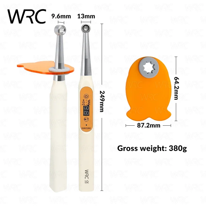 Lámpara de Curado Dental LED Inalámbrica de Alta Potencia 385-515nm, 4 Modos, Recargable por USB, Batería de Litio de 2200mA, Lámpara de Curado de Resina para Dentistas