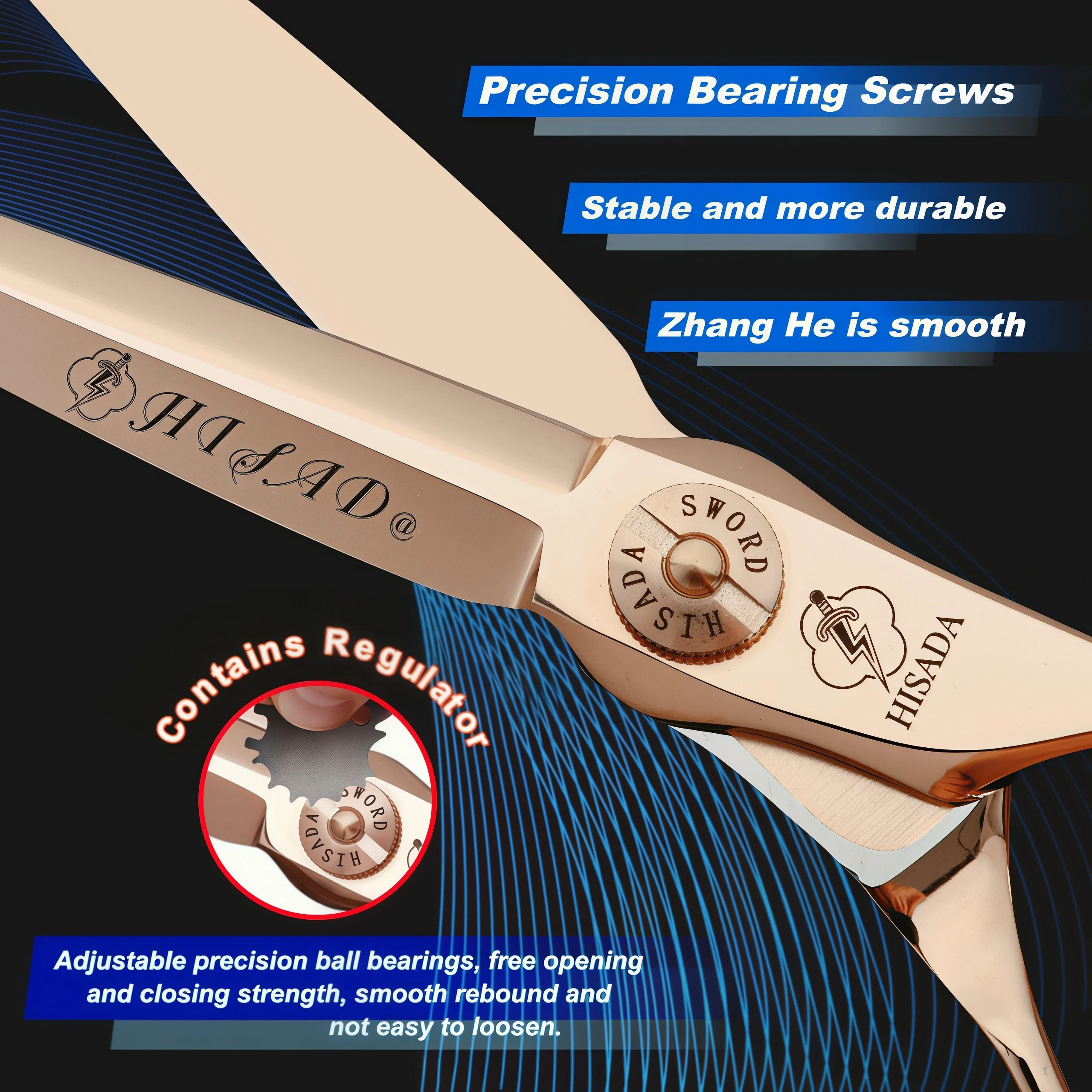 Tijeras de Peluquería Profesionales HISADA de 6.0/6.5/7.0 Pulgadas, Tecnología CNC, Material VG10, Tijeras de Peluquería, Equipo de Barbería