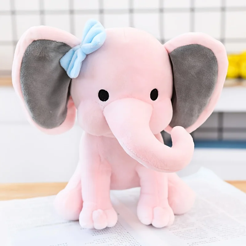 Muñeco de elefante durmiente cómodo, elefante rosa y gris, juguete de peluche para niños, regalos de cumpleaños, regalos navideños
