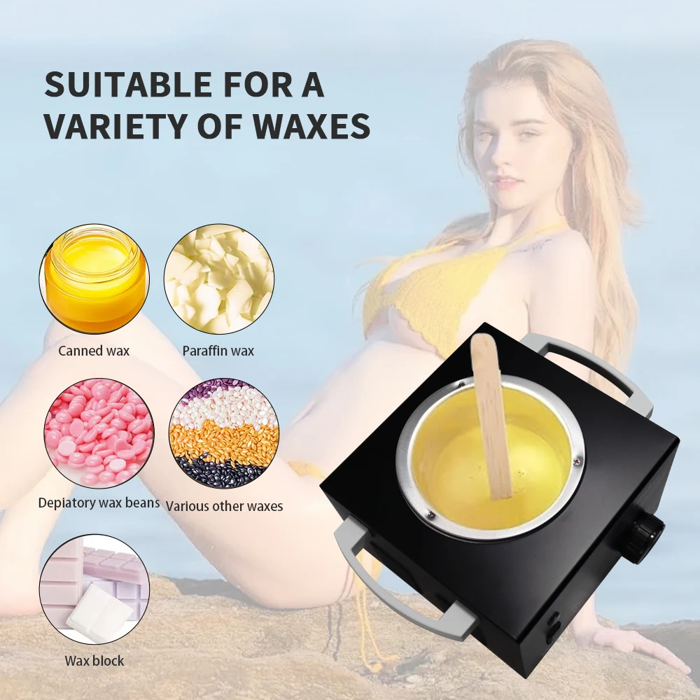 Calentador de cera eléctrico para depilación, máquina de olla, terapia de cera de parafina para manos y pies, herramienta de belleza depilatoria, temperatura ajustable