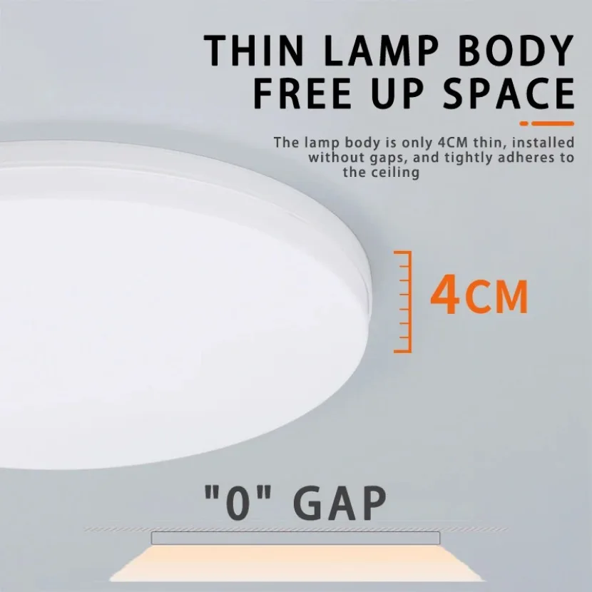 Luz de techo LED, accesorio de iluminación ultrafino Circular moderno para dormitorio, sala de estar, 18W, 24W, 36W, 48W, luz decorativa para interiores del hogar
