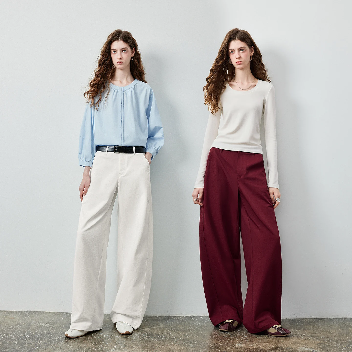 Pantalones Largos Curvos de Tacto Suave para Mujer TOYOUTH, Novedad Otoño 2026, Cintura Alta con Detalle de Costura, Efecto Adelgazante, Ideales para Figuras Tipo Pera