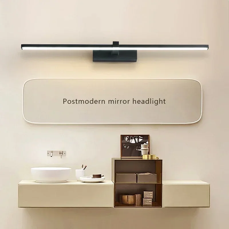 Lámpara de pared LED moderna, accesorios de baño, lámpara de pared, luces de tres colores, lámpara de línea de espejo de baño Led de aluminio, luz de maquillaje