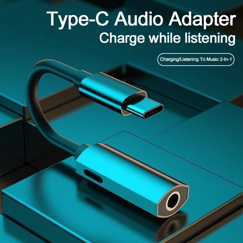 Adaptador de Audio 2 en 1 tipo C a conector de auriculares de 3,5 MM para Samsung Galaxy S24 S23 S22 Ultra A54 A34 A53 Note 20 10 cargador USB C