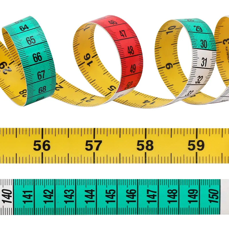 Cinta métrica de doble cara, regla de costura de 150cm/60 pulgadas con botón a presión, herramientas de medición a medida, cinta de banda suave, Regla de medición corporal