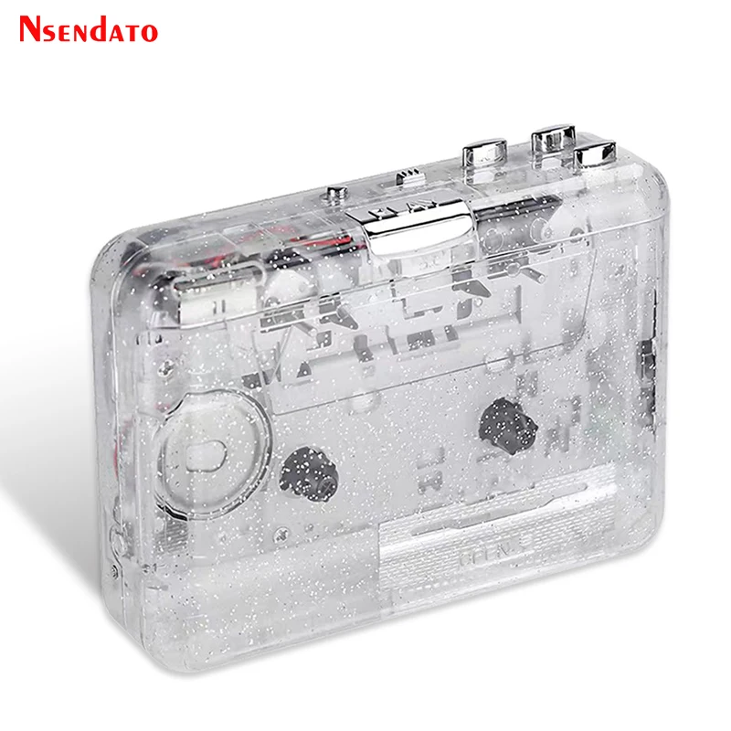 Reproductor de Audio Portátil Transparente con USB, Reproductor de Casetes, Grabador de Música, Conversor de Casete a MP3 para PC, Reproductor de MP3 con USB