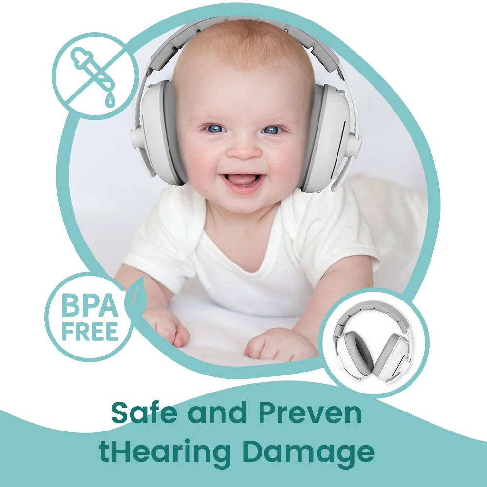 Protección auditiva para bebés Auriculares con cancelación de ruido para bebés, protección auditiva para bebés 2 en 1, elementos esenciales de viaje para bebés al aire libre