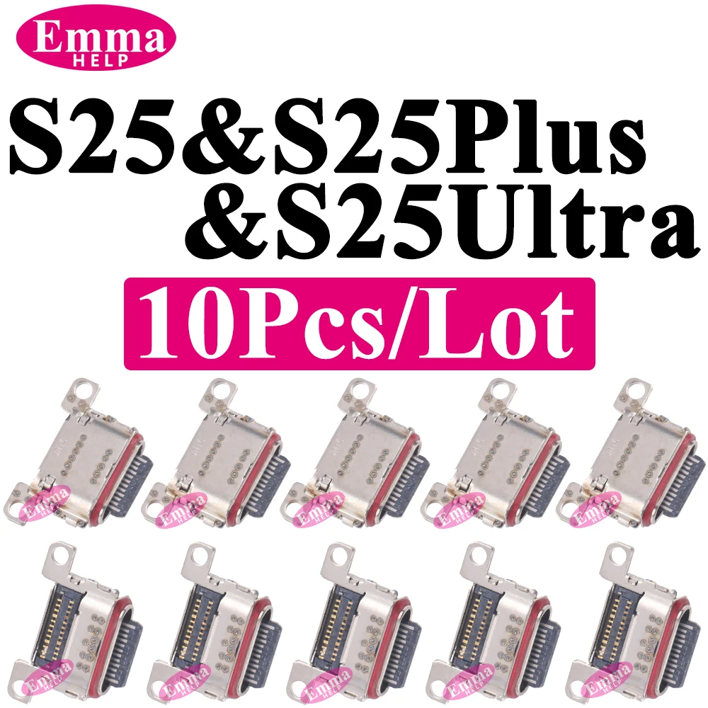 10 piezas de puerto de carga original para Samsung S26 S25 S24 23 Ultra S22 S21 Plus S25 FE A34 A52 A53 A54 A56, conector de cargador