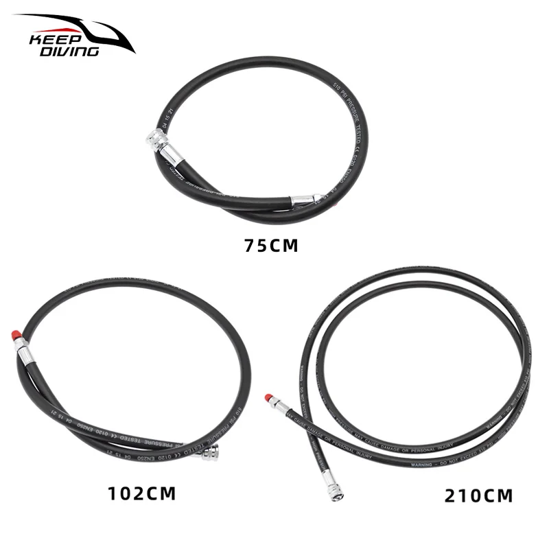 Manguera reguladora de baja presión de segunda etapa para buceo, junta de latón de 510 Psi, accesorio para snorkel, 75CM/102CM/210CM